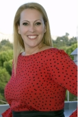 Vestido Rojo Carmín con Lunare Negros