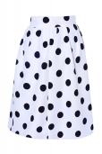 Falda  Blanca con Lunares Negros