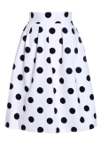 Falda  Blanca con Lunares Negros