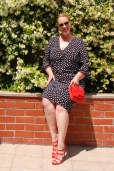 Vestido Lunares Drapeado
