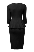 Vestido Negro con Peplum