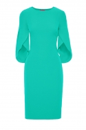 Vestido Aguamarina con Manga Tulipán