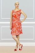 Vestido Estampado Rojo y Blanco
