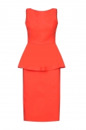 Vestido Coral con Peplum