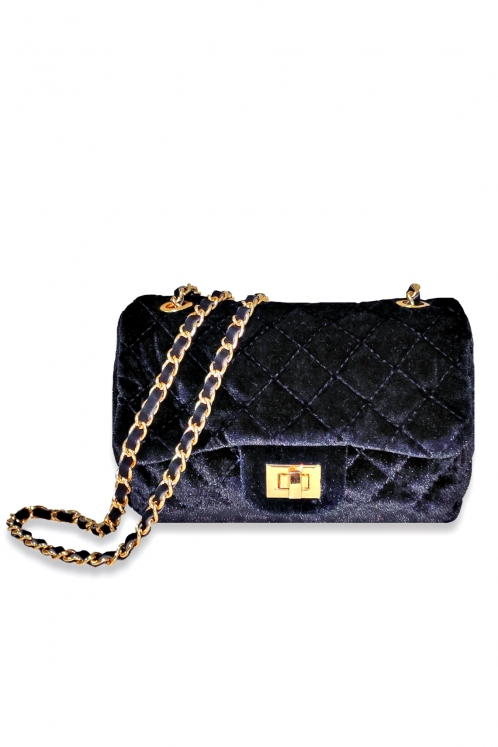 Bolso Acolchado Negro Estilo Chanel