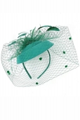 Tocado Verde con Plumas