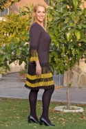 Vestido Negro Flecos
