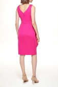 Vestido Fucsia falda drapeada cruzada