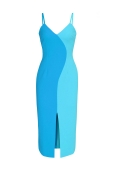 Vestido Bicolor Azul y Turquesa