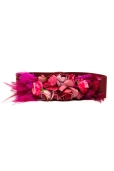 Cinturón Granate con Flores y Plumas Buganvilla