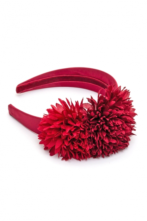 Diadema Granate con Flores