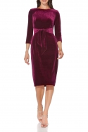 Vestido Terciopelo Lazada Borgoña