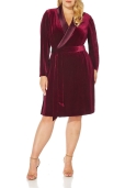 Vestido Terciopelo Borgoña cuello Esmoquin