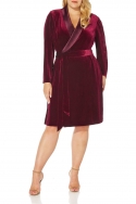 Vestido Terciopelo Borgoña cuello Esmoquin