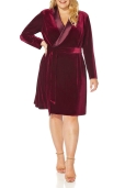 Vestido Terciopelo Borgoña cuello Esmoquin