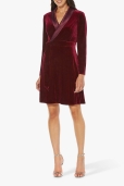 Vestido Terciopelo Borgoña cuello Esmoquin