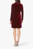 Vestido Terciopelo Borgoña cuello Esmoquin