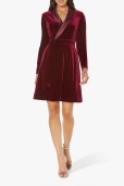 Vestido Terciopelo Borgoña cuello Esmoquin