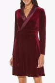 Vestido Terciopelo Borgoña cuello Esmoquin