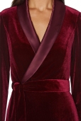 Vestido Terciopelo Borgoña cuello Esmoquin