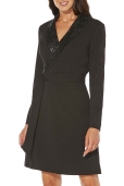 Vestido Negro Solapa Lentejuelas
