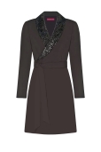 Vestido Negro Solapa Lentejuelas