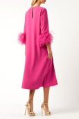 Vestido Fucsia con Plumas