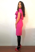 Vestido Magenta con Volantes