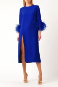 Vestido Zafiro con Plumas