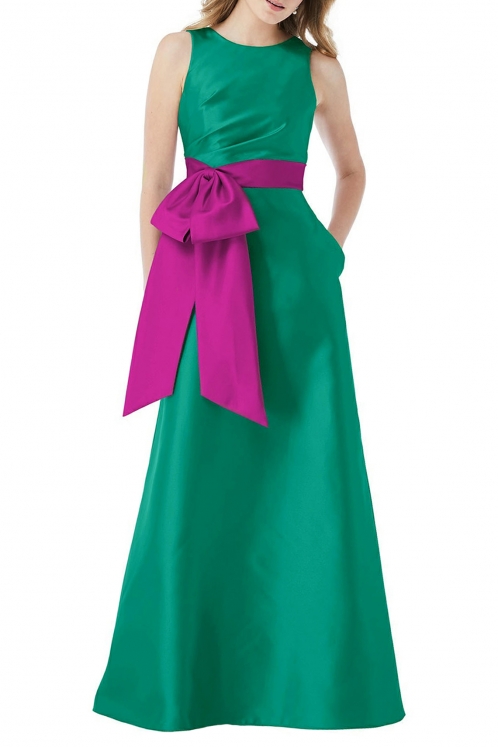 Vestido Verde y Fucsia