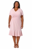 Vestido Fucsia cintura drapeada