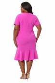 Vestido Fucsia cintura drapeada