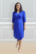 Vestido Cruzado Azul Eléctrico
