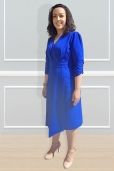 Vestido Cruzado Azul Eléctrico