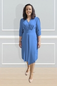 Vestido Cruzado Azul Eléctrico