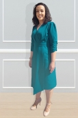 Vestido Cruzado Azul Eléctrico