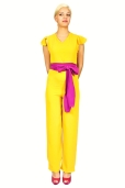 Mono Amarillo y Lazada Fucsia