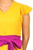 Mono Amarillo y Lazada Fucsia