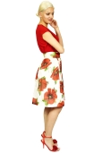Falda Amapolas Rojas