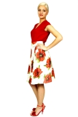 Falda Amapolas Rojas