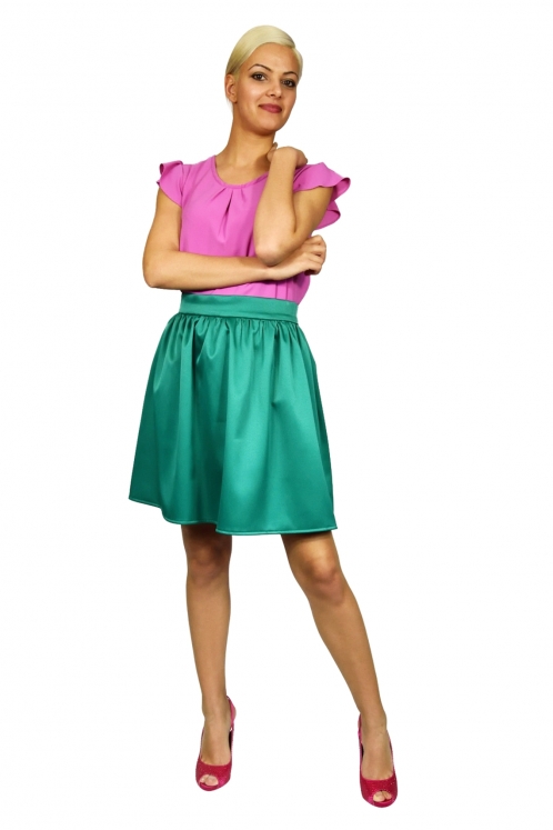 Falda Verde fruncida