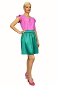 Falda Verde fruncida
