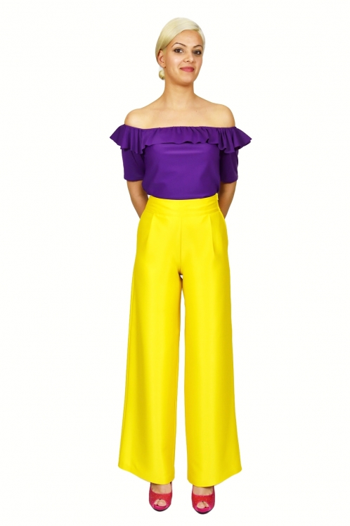 Pantalón Amarillo Ancho Pinzas