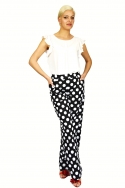 Pantalon Negro con Lunares Blancos