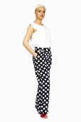 Pantalon Lunares Blancos y Bolsillos