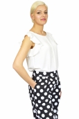 Pantalon Lunares Blancos y Bolsillos
