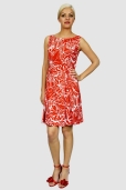 Vestido Estampado Rojo y Blanco