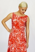 Vestido Estampado Rojo y Blanco