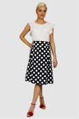 Falda Negra con Lunares Blancos