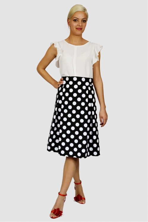 Falda Negra con Lunares Blancos